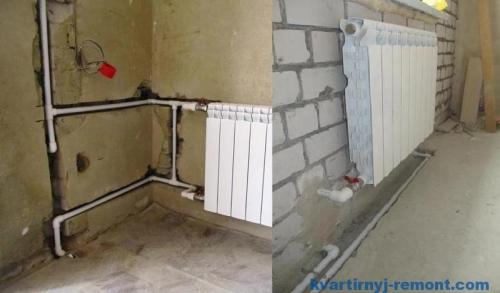 Разводка отопления и водоснабжения в квартире. Способ укладки 05