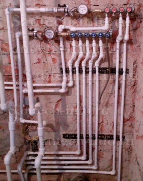 Разводка горячей и холодной воды. Типы трубных разводок