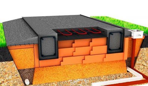 Прокладка коммуникаций под монолитной плитой. Плитный фундамент с ребрами вниз
